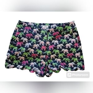 CROWN & IVY Elephant print shorts.  Womens.  Size 6.  Navy,  pink, white & green